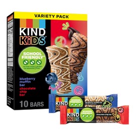 KIND Kids Snack Bars Variety Pack, Tree Nut Free, Peanut Free, Gluten Free, Made With Whole Grain Oats, 12.3 oz Boxes (10 Bars)