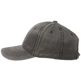 Oilwashed Leather Look Baseball Cap Fully Adjustable Cap for Men and Women, black