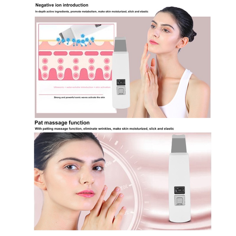 Rechargeable Ultrasonic Skin Scrubber Blackhead Removal Face Pore Cleaner Instrument