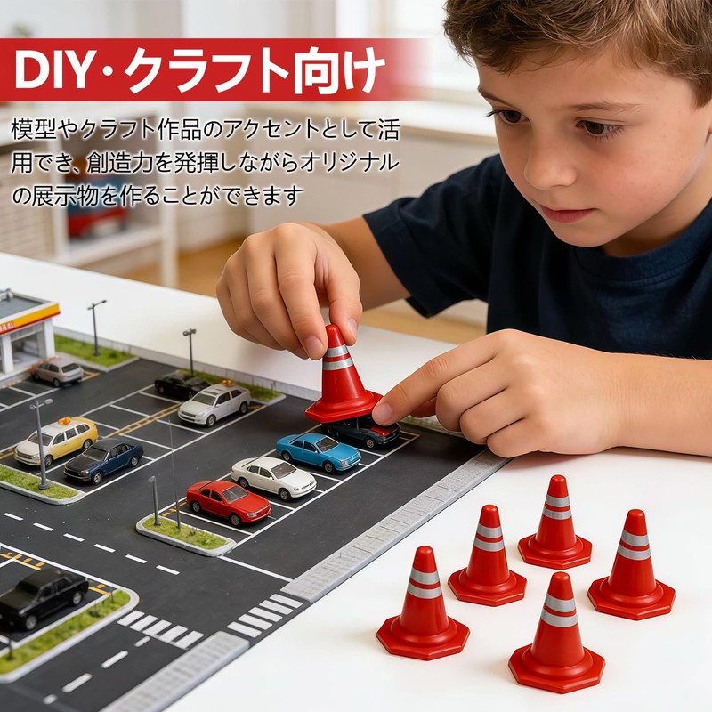 Set of 12 Miniature Mini Road Cone DIY Plastic Traffic