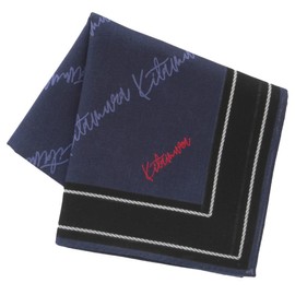 [ブルーミング] 【Kitamura】 キタムラ プリントハンカチ ロゴモチーフ (ネイビー) 婦人 レディース ハンカチ ハンカチーフ 約58cm 140140-0002-03