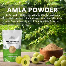 Amla Powder for Hair & Skin Care – 114g | Indian Gooseberry Powder for Hair Mask, Scalp Cleanse & Shine | Herbal DIY Beauty | Vegan, Non-GMO | By Hebhac Herbals