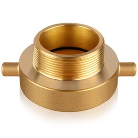 Brass Fire Hose Adapter, 2-1/2" NST Female x 2" NPT Male with Pin Lug for Hydrants & Hoses