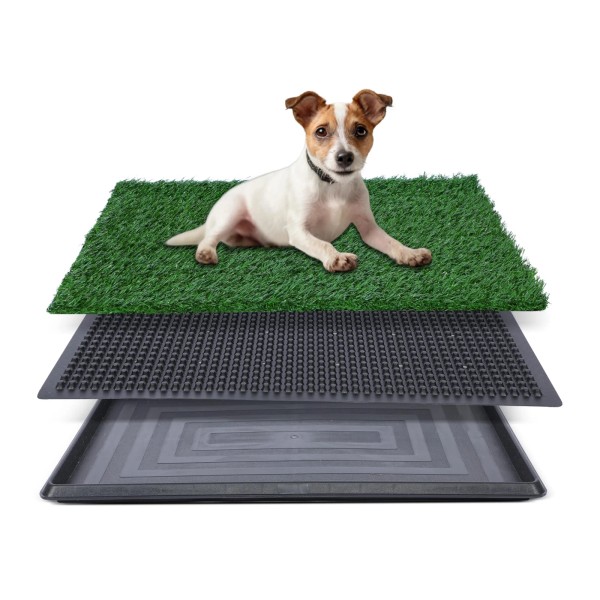 FluffyDream Dog Grass Pad with Tray 20"x25" Artificial Grass for