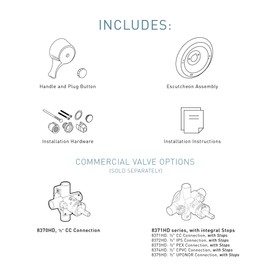 Moen T8370 Commercial Posi-Temp Pressure Balancing Valve Control, Chrome