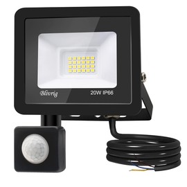 10 W LED Spotlight with Motion Sensor Outdoor, Super Bright 3500 K 1000 LM Warm White LED Floodlight with Motion Sensor, IP66 Waterproof Outdoor Floodlight for Garden, Courtyards, Garage, Hotel