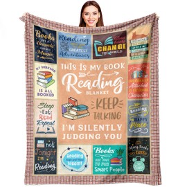 Sqovulw Book Lovers Gifts, Gifts for Book Lovers Women, Librarian Gifts, Literary Gifts, Book Accessories for Reading Lover, Gifts for Reader, Book Club/Bookish Gifts Throw Blanket 60x50 Inch