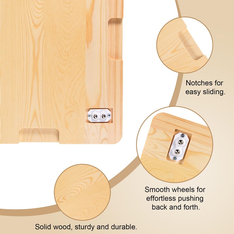 360° Appliance Sliding Tray for Coffee Maker, Bamboo Rolling Tray