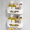 LEVERLOC Shower Caddy Suction Cup 2 Pack, Shower Organizer Removable