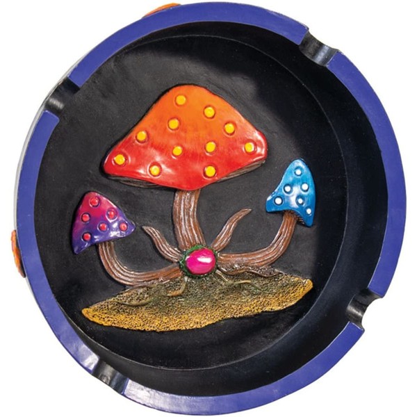 Fujima Polyresin Round Mushroom Ashtray - 5.75"