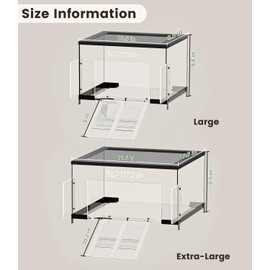 Turtle Basking Platform for 10-13 Inchs Wide Aquariums - Last Long Stainless Steel Supports & Mesh, Non-Slip Ramp for Aquatic Turtles, Turtle Tank Accessories(Large)
