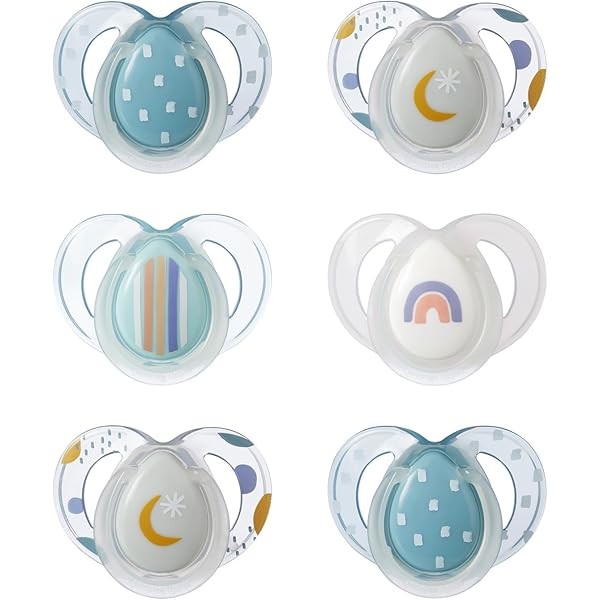 Tommee Tippee Nighttime pacifiers, 6-18 months, 6 pack of glow
