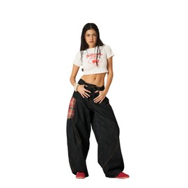Aelfric Eden Super Baggy Barrel Jeans Wide Leg Denim Trouser Straight Leg Jeans Unisex Vintage Pants Black 30