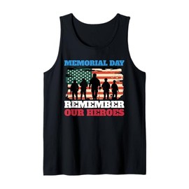 Memorial Day Remember Our Heroes USA Flag Tank Top