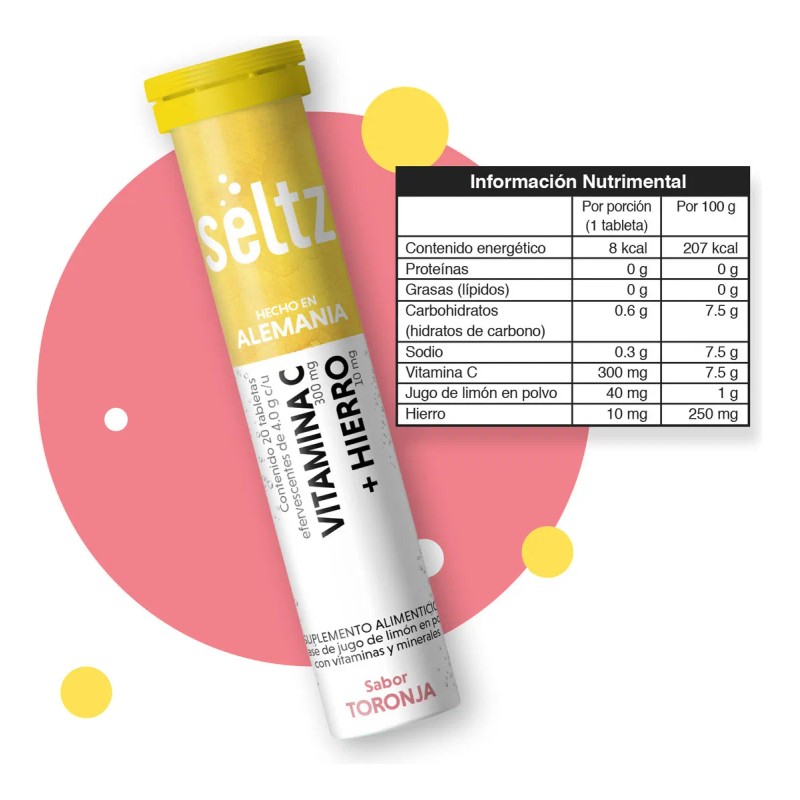 Hierro + Vitamina C Seltz Tabletas Efervescentes