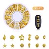 6 Boxes Nail Art Studs - 3D Decorations Alloy Gems