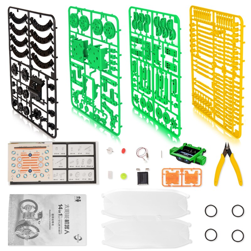 Solar Robot Kit for Kids, 14-in-1 Educational STEM Science Toy,
