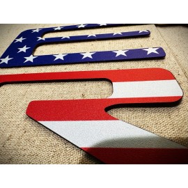 AUTOCARIMAGE RAISED TAILGATE LETTERS for SILVERADO 2019 - 2025 matte finish US FLAG