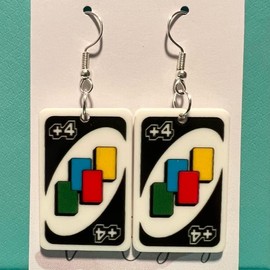 UNO Cards Dangling Earrings lightweight jewelry