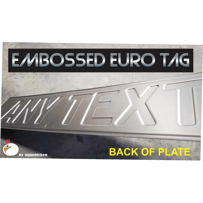 NEON GREEN - BLACK TEXT Euro European License Plate Embossed