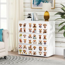 PLIGREAT 9 Sheets Highland Cow Rub on Transfers Stickers for Crafts Sunflower Furniture Transfer Decals for Wood Dressers Cabinet Glass DIY Scrapbook Decor