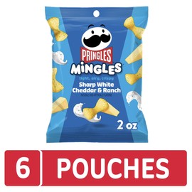 Pringles Mingles Puffed Snacks, Sharp White Cheddar and Ranch, Cheese Puffs, Salty Snacks (6 Bags)