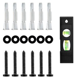 MOUNTUP Lag Bolt Kit for TV Wall Mount Comes with M8×65mm Lag Bolt & Washer for Wood Stud, Plastic Anchors for Concrete Wall, Includes Bubble Level for Easy Installation, MU0041-B