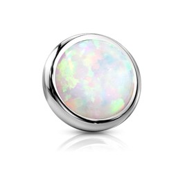 Paula & Fritz® Dermal Anchor Opal Various Colours Sizes and Thicknesses 316L Surgical Steel Skin Anchor Skin Diver Implant Ball, Stainless Steel, Synthetic Opal