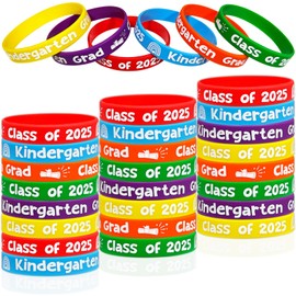 Kindergarten Graduation Rubber Bracelets Preschool Graduate Party Supplies Kindergarten Grad Party Bulk Favors Class of 2025 Graduation Party Gift Goodie Bag Fillers Stuff