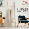 Farmhouse World Wooden Blanket Ladder | Handcrafted, Rustic, Decorative Quilt