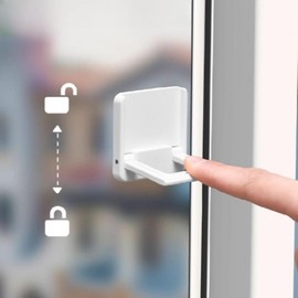 Versatile No-Drill Sliding Door/Window & Drawer Lock White 1pc 4ea