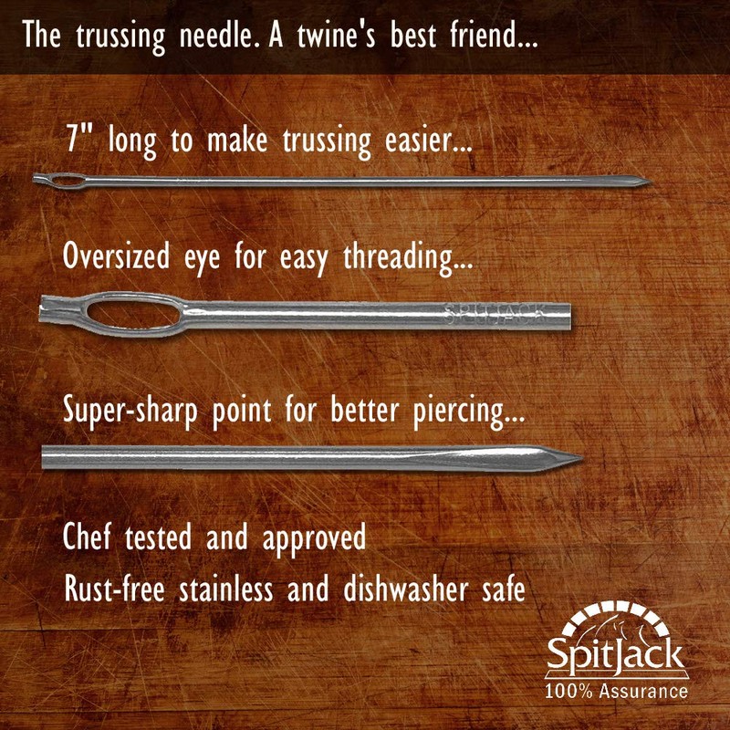 SpitJack 7" Trussing Needle SS for Whole Hog, Pig, Lamb,