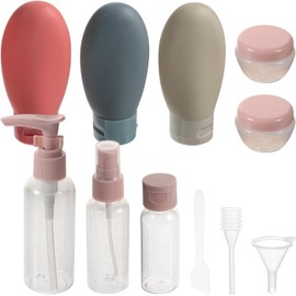 GALPADA Kit para Viaje Botellas de Maquillaje Recargables, Diseño Moderno y Elegante, Plástico Duradero y Resistente a Fugas, Compacto y Portátil para Rutina de Cuidado Piel en Viajes