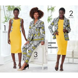 Ashro 18W PLUS Ashro Yellow Spring Summer Jacket Dress Pant Suit Anemone Wardrober