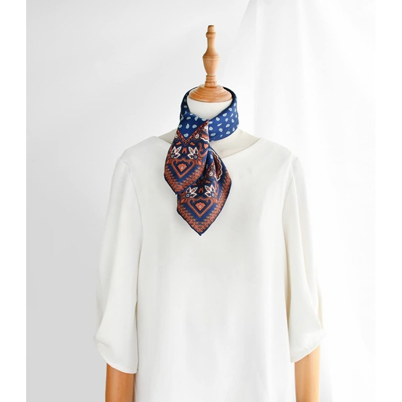 Prettystern Unisex Hand-Rolled Silk Neckerchief Silk Neckerchief Bandana Headscarf Small