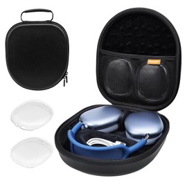 Smart Case for AirPods Max Headphones with Sleep Mode, Travel Portable Headphone Hard Case Cover Bag (Black)