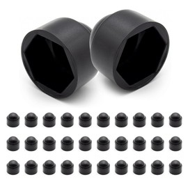 Hexagonal Protective Caps Wheel Bolt Caps – Pack of 30 Black Protective Caps for Screws, Cover Caps for Nuts, End Caps for Screws, Hex Nut Cap, Protective Caps for Furniture (M6)