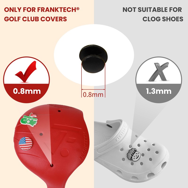 FRANKTECH Golf Club Covers Pins, 10pcs or 25pcs PVC Plastic