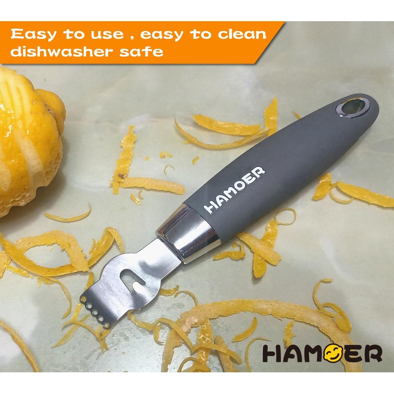 HAMOER Lemon Citrus Zester Tool Cheese Grater for kitchenaid-Multipurpose grooved