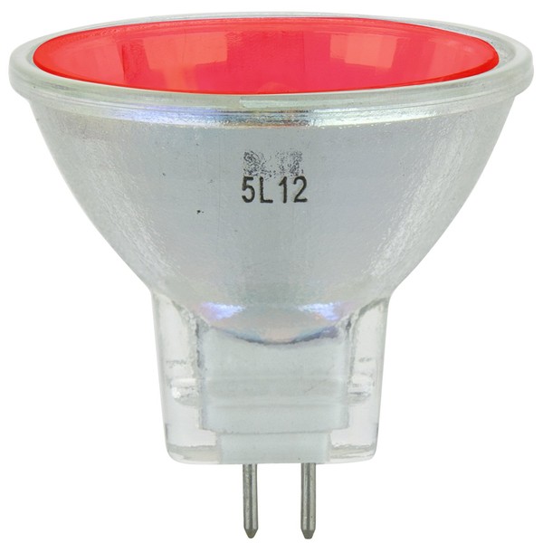 Sunlite 66145-SU 20MR11/SP/12V/R Color MR11 10° Narrow Spot Halogen Lamps, 20-Watt, 12-Volt, GU4 2-Pin Base, Cover Glass, Dimmable, 2,000 Hour Life Span, 1 Pack Red