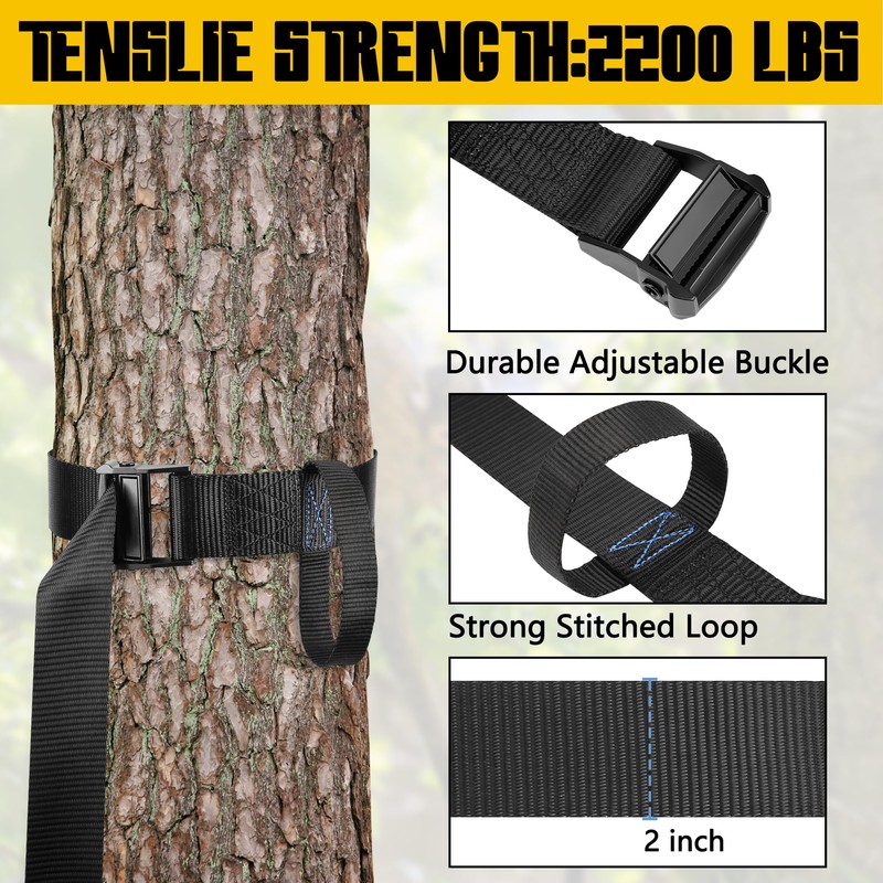 Tree Stand Harness Strap, Wider Treestand Safety Harness with Locking