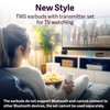 Wireless Earbuds for TV Listening Watching with Transmitter Charging Dock,2025