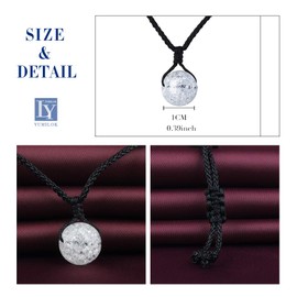 Yumilok Women Ladies Girls Necklace Black Cotton Cord Collar with Crystal Pendant Gift for Mother Girlfriend, Crystal Fabric Crystal, Crystal