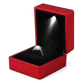 Caja De Anillo De Luz LED, Anillo De Anillo De Boda Expositor De Joyas Organizador De Almacenamiento Para Propuesta Compromiso, Boda, Anillos De Promesa
