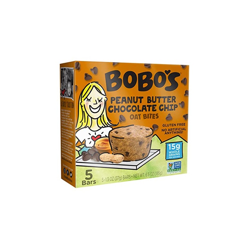 Bobo's Oat Bites, Peanut Butter Chocolate Chip, 1.3 Ounce-5 Count(Pack
