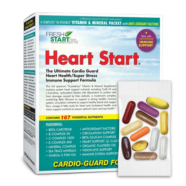 Heart Start Complete Daily Vitamin Pack - Cardiovascular Support & Immune Booster - Vitamins, Minerals & Antioxidants (30 Packets)