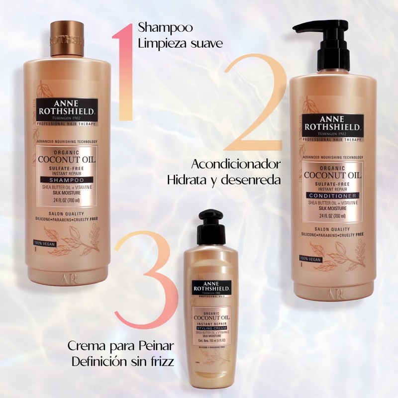 ANNE ROTHSHIELD - Champú de aceite de coco ecológico 700