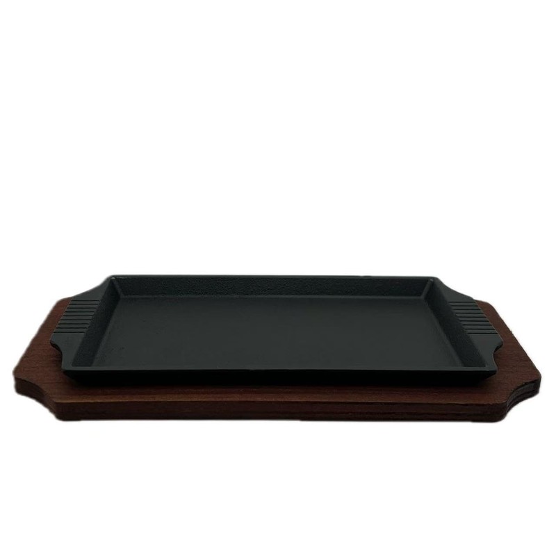 SZTNKSKJ Steak plate sizzle platter bakeware cast iron square pan