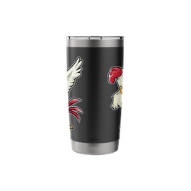 Dabbing Chicken Funny Farmer Farm Boys Girls Men Dab Dance Stainless Steel Insulated Tumbler