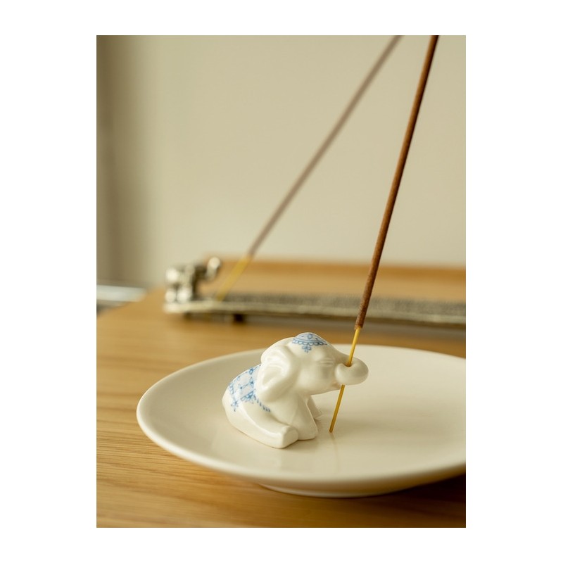 [SET] Ceramic Elephant Incense Holder + Incense Stick 15g Pick